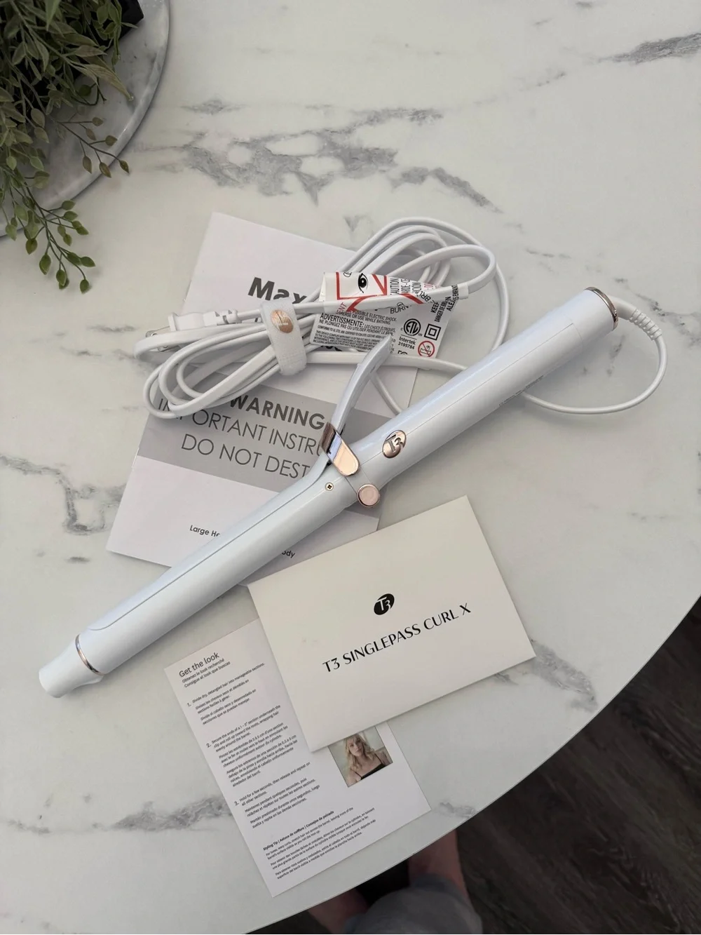 T3 SinglePass Curl X 1” Ceramic Extra Long Barrel Curling Iron New